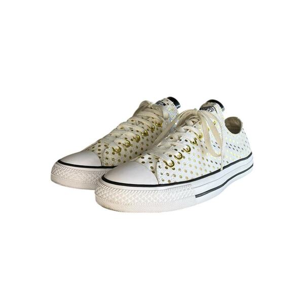 Womens Converse Chuck Taylor All Star Metallic Dot Sneakers Shoes Size 12 White - Picture 2 of 6